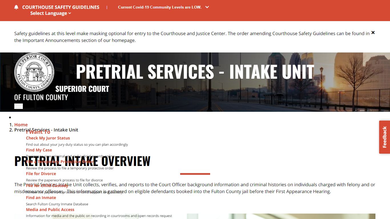 Pretrial Services - Intake Unit | Superior Court of Fulton County